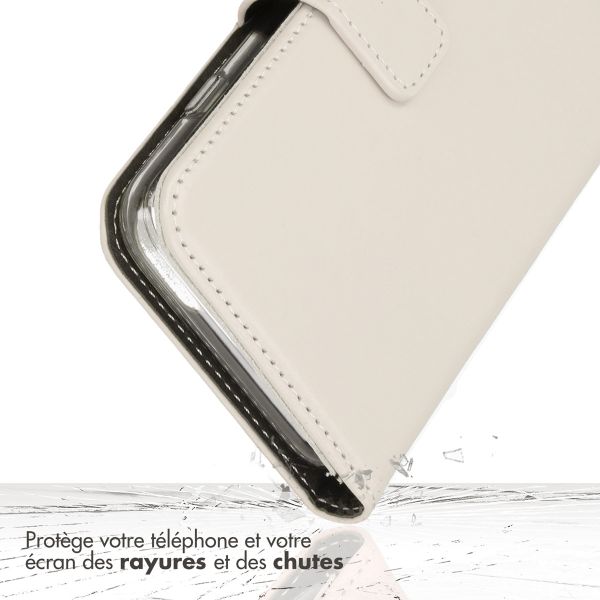 Selencia Étui portefeuille en cuir véritable Apple iPhone 15 - Greige
