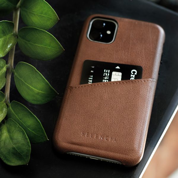 Selencia Coque arrière en cuir végétalien Vayu Galaxy S21 Plus - Brun