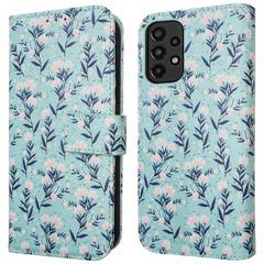 imoshion Étui de téléphone portefeuille Design Samsung Galaxy A33 - Blue Flowers