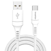 imoshion Braided USB-C vers câble USB-A - 3 mètre - Blanc