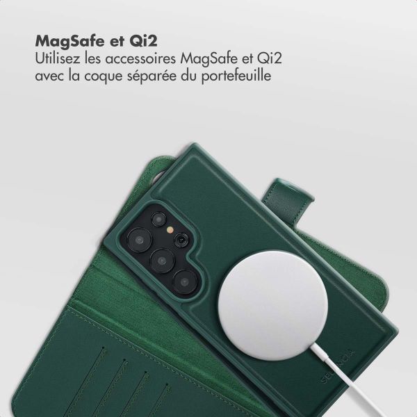Selencia Étui portefeuille amovible Olyn avec MagSafe Samsung Galaxy S24 Ultra - Vert