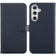 Selencia Étui portefeuille en cuir véritable Samsung Galaxy S25 FE - Bleu