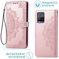 imoshion Etui de téléphone portefeuille Mandala Vivo Y21(s) / Y33s - Rose Dorée