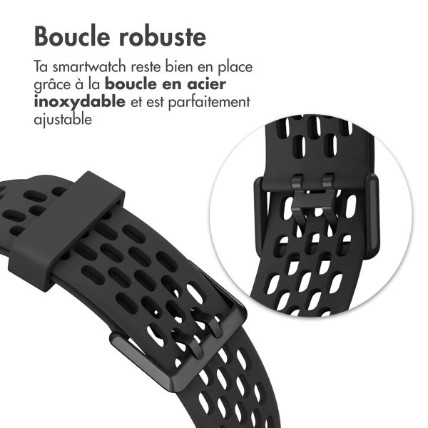 imoshion Bracelet de sport en silicone avec trous Fitbit Charge 5 / Charge 6 - Noir