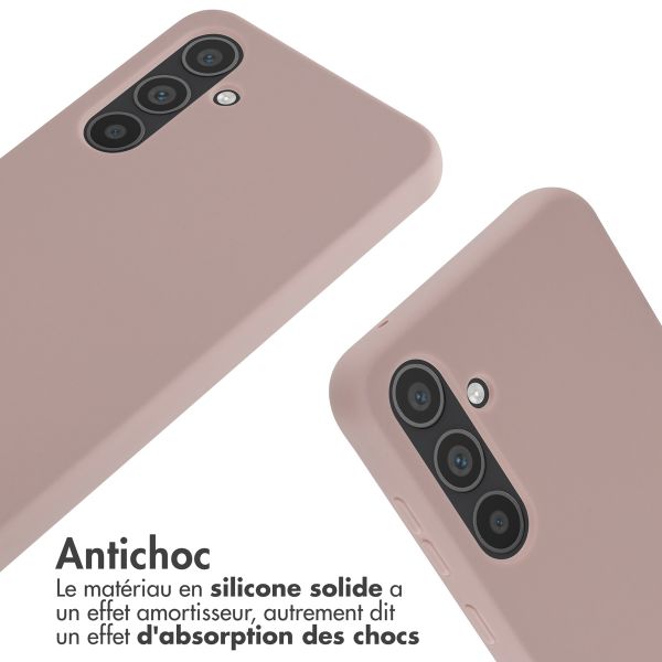 imoshion Coque en silicone avec cordon Samsung Galaxy A35 - Sand Pink