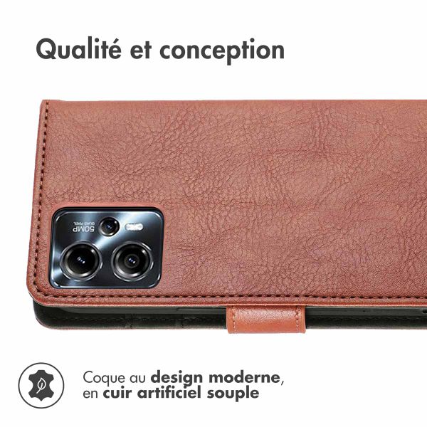 imoshion Étui de téléphone portefeuille Luxe Motorola Moto G13 / G23 - Brun