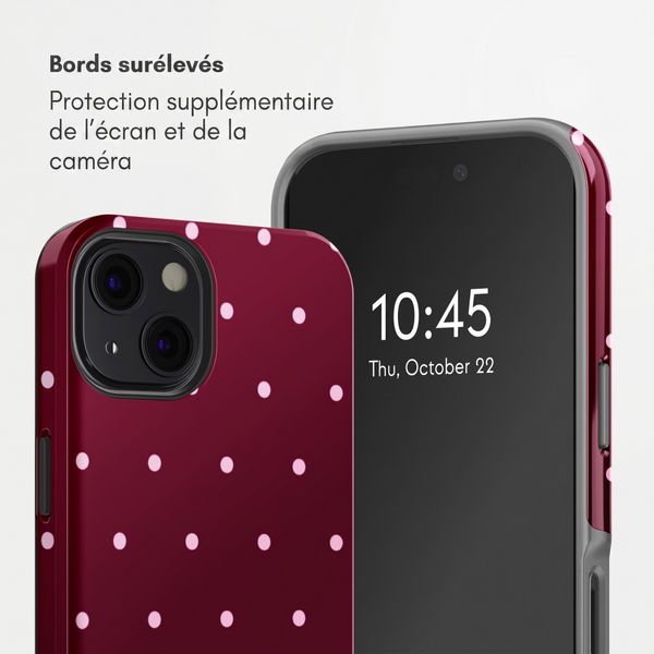 Selencia Coque arrière Vivid avec MagSafe Apple iPhone 13 - Happy Dots Burgundy