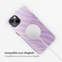 Selencia Coque arrière Vivid Tough avec MagSafe iPhone 13 - Zebra Light Pink Lilac