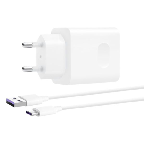 Huawei Adaptateur secteur original - Chargeur avec câble USB-C - Port USB - 22,5 W - Blanc