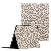 Selencia Coque tablette Sabi avec imprimé léopard Apple iPad 9 (2021) 10.2 pouces / iPad 8 (2020) 10.2 pouces / iPad 7 (2019) 10.2 pouces - Soft Ivory