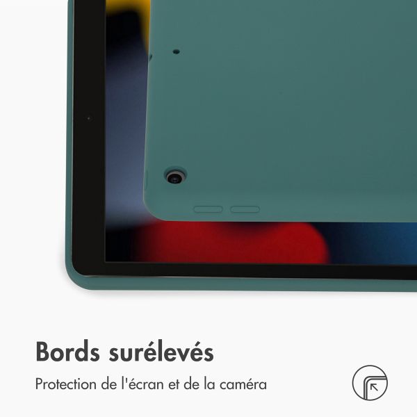 Accezz Coque Liquid Silicone iPad 9 (2021) 10.2 pouces / iPad 8 (2020) 10.2 pouces / iPad 7 (2019) 10.2 pouces - Vert foncé