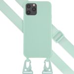 Selencia Coque silicone avec cordon amovible iPhone 12 (Pro) - Turquoise