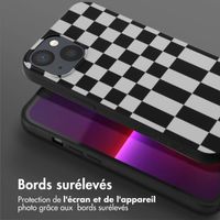 Selencia Coque design en silicone avec cordon amovible Apple iPhone 13 Pro - Irregular Check Black