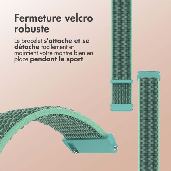 imoshion Bracelet en nylon avec fermeture velcro - Connexion universelle 22 mm - Vert menthe