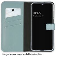 Selencia Étui portefeuille en cuir véritable Samsung Galaxy A25 (5G) - Air Blue