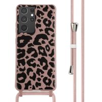 imoshion Coque design en silicone avec cordon Samsung Galaxy S21 Ultra - Animal Pink