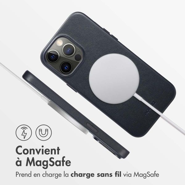 Accezz Coque arrière en cuir avec MagSafe Apple iPhone 14 Pro Max - Onyx Black