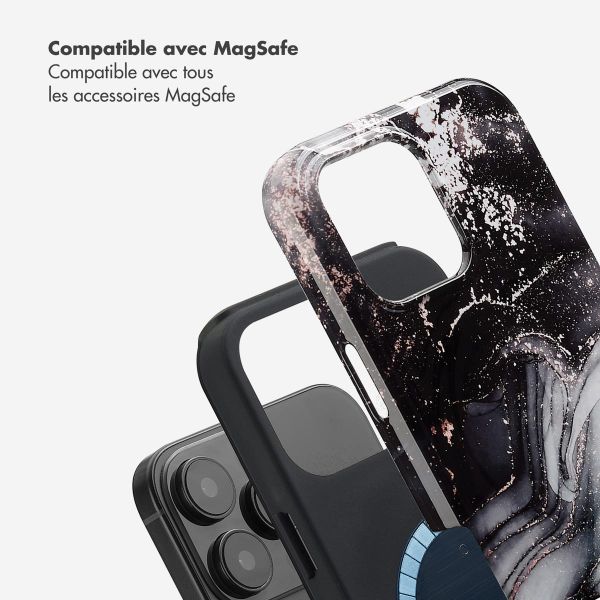 Selencia Coque arrière Vivid avec MagSafe Apple iPhone 16 Pro Max - Chic Marble Black