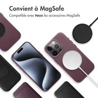 Accezz Coque arrière en cuir avec MagSafe Apple iPhone 15 Pro - Heath Purple