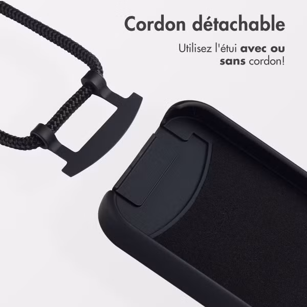 imoshion Coque arrière Color avec cordon amovible et MagSafe Apple iPhone 14 - Noir