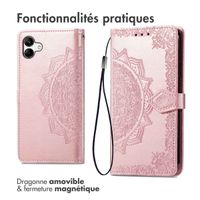 imoshion Etui de téléphone portefeuille Mandala Samsung Galaxy A04 - Rose Dorée