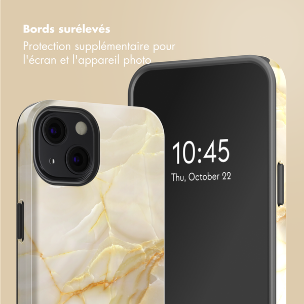 Selencia Coque arrière Vivid Apple iPhone 13 - Golden Beige Marble