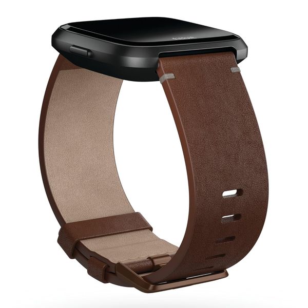 Fitbit Bracelet Leather Fitbit Versa / Versa 2 / Versa Lite - Taille L - Cognac