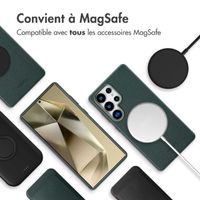 Accezz Coque arrière en cuir avec Magsafe Samsung Galaxy S25 Ultra - Cedar Green