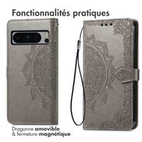 imoshion Etui de téléphone portefeuille Mandala Google Pixel 8 Pro - Gris