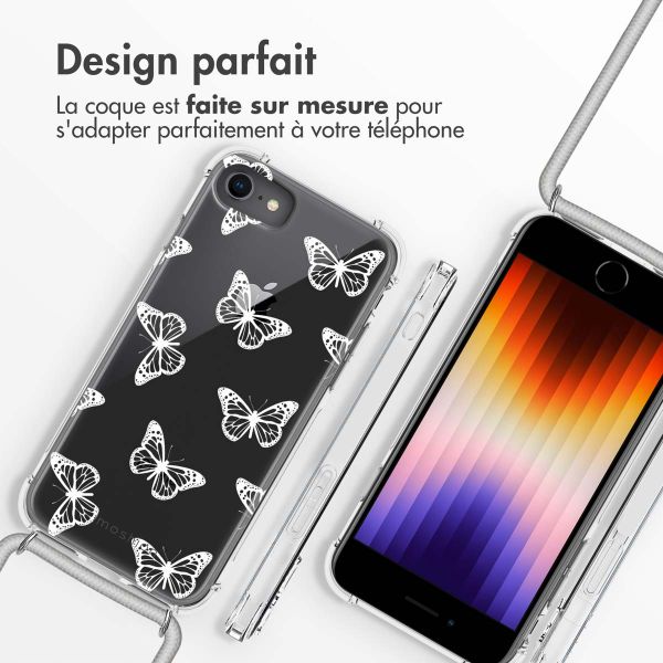 imoshion Coque Design avec cordon iPhone SE (2022 / 2020) / 8 / 7 - Butterfly