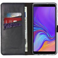 Selencia Étui de téléphone portefeuille en cuir véritable Samsung Galaxy A7 (2018) - Bleu foncé