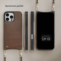 Selencia Coque de télephone Nova avec cordon et porte-cartes Apple iPhone 16 Pro Max - Mocha Brown