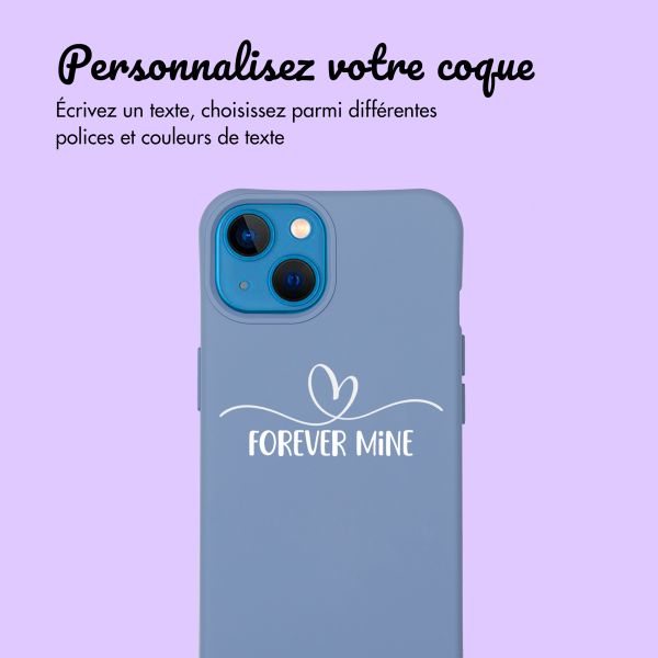 Coque de couleur personnalisée MagSafe avec cordon amovible  et cœur élégant iPhone 13 - Ash Blue