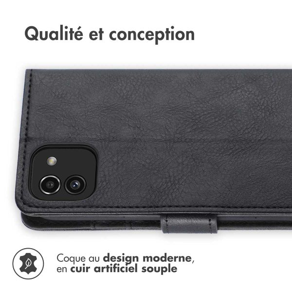 imoshion Étui de téléphone portefeuille Luxe Galaxy A03 - Noir