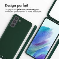 imoshion Coque en silicone avec cordon Samsung Galaxy S21 FE - Vert foncé