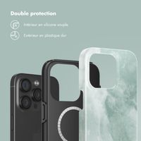 Selencia Coque arrière Vivid avec MagSafe Apple iPhone 15 Pro - Marble Grayed Jade