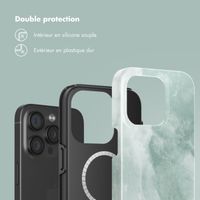 Selencia Coque arrière Vivid Tough avec MagSafe iPhone 15 Pro - Marble Grayed Jade