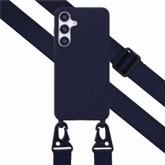 Selencia Coque silicone avec cordon amovible Samsung Galaxy S25 Plus - Bleu foncé