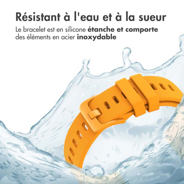 imoshion Bracelet sport en silicone avec boucle - Connexion universelle 22 mm - Orange