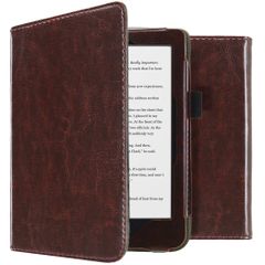 imoshion Étui de liseuse portefeuille en cuir végan Kobo Clara HD - Marron foncé