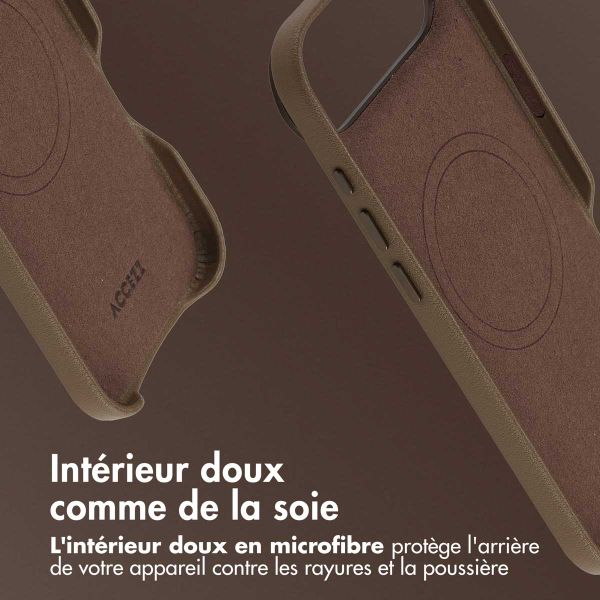 Accezz Coque arrière en cuir avec MagSafe Apple iPhone Air - Marron café