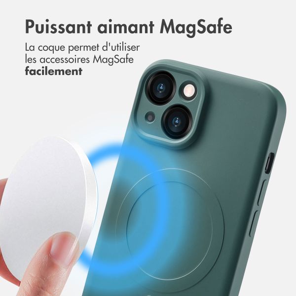 imoshion Coque Couleur avec MagSafe iPhone 15 - Vert foncé