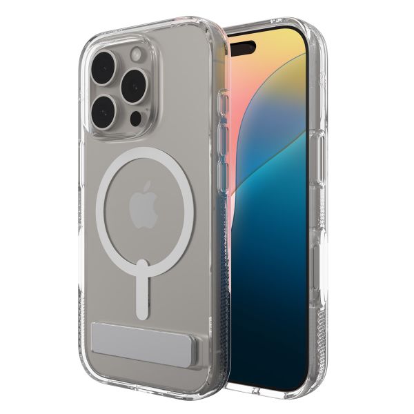 ZAGG Coque Crystal Palace Snap KickStand avec MagSafe iPhone 16 Pro - Transparent