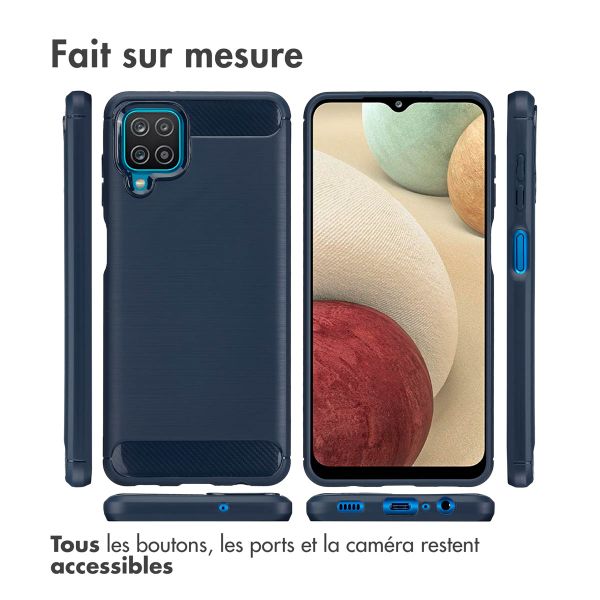 imoshion Coque Brushed Samsung Galaxy A12 - Bleu foncé