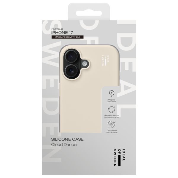 iDeal of Sweden Coque en silicone avec MagSafe Apple iPhone 17 - Cloud Dancer