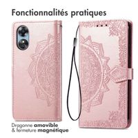 imoshion Etui de téléphone portefeuille Mandala Oppo A17 - Rose Dorée