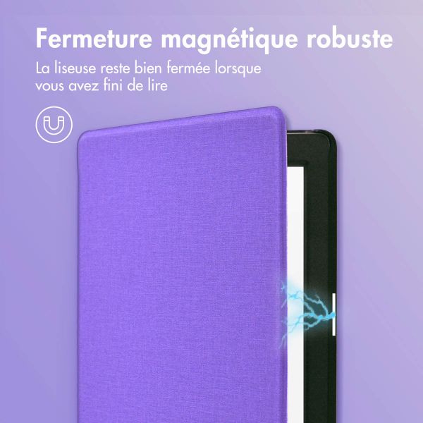 imoshion Étui de liseuse portefeuille Canvas Sleepcover Kobo Nia - Violet