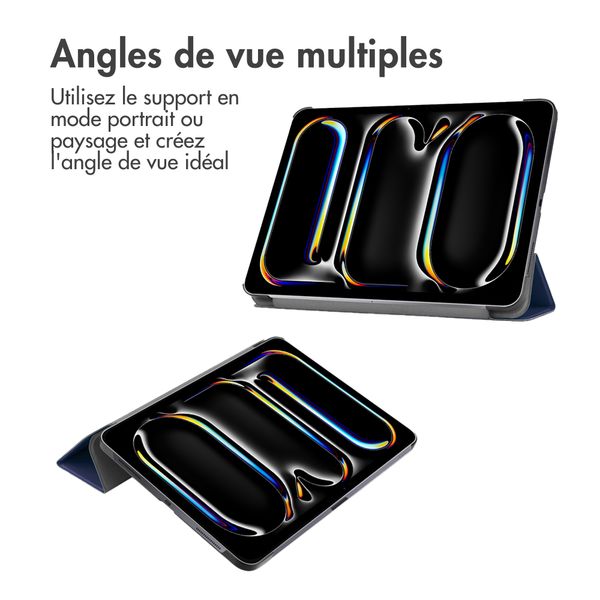 imoshion Coque tablette Trifold Apple iPad Pro 13 (2024) M4 - Bleu foncé
