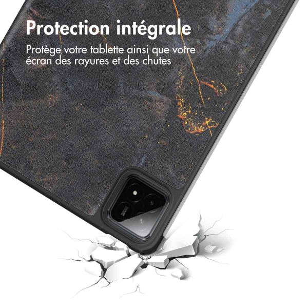 imoshion Coque tablette Design Trifold Xiaomi Pad 7 / 7 Pro - Black Marble