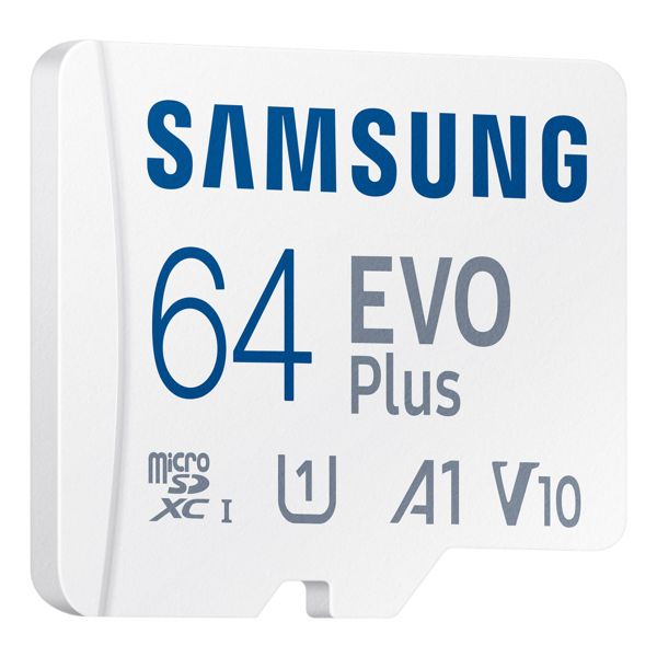 Samsung EVO Plus microSD 2024 - 64GB - Inclus un adaptateur SD - UHS-I/U3/Full HD/4K UHD